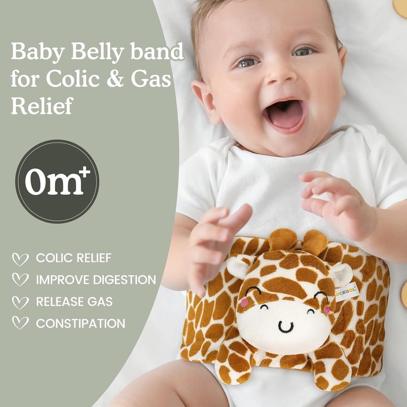 CUCOL Baby Colic and Gas Relief, Heated Tummy Wrap for Newborns Belly Relief by Soothing Warmth, Baby Heating Pad Swaddling Belt Relief & Soothe Gas, Colic and Upset Stomach for Newborn to Toddler (Giraffe) - Image 2